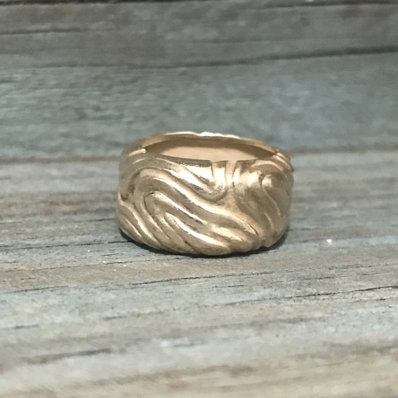 Tiffany & Co Sterling Silver Wood Grain Ring - Picture 2 of 4